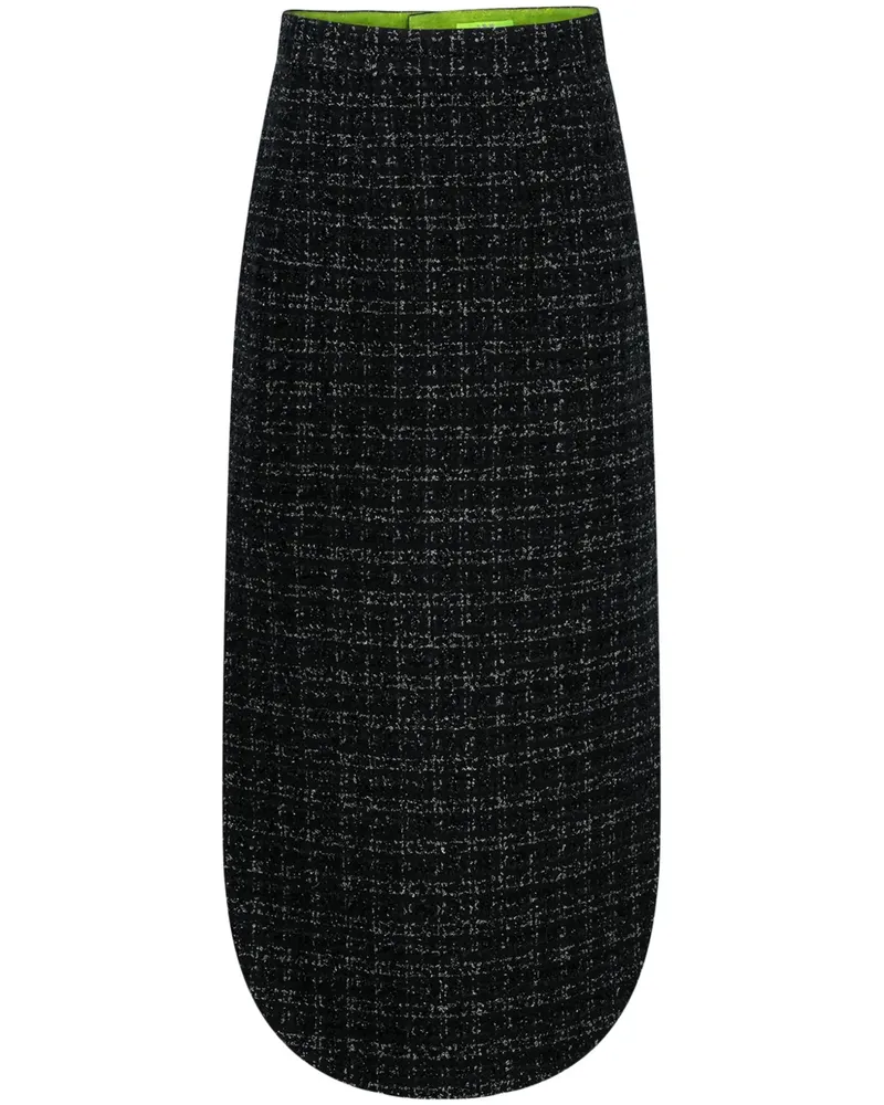 Shanghai Tang x Chen Man Tweed-Bouclé-Rock - Schwarz Schwarz