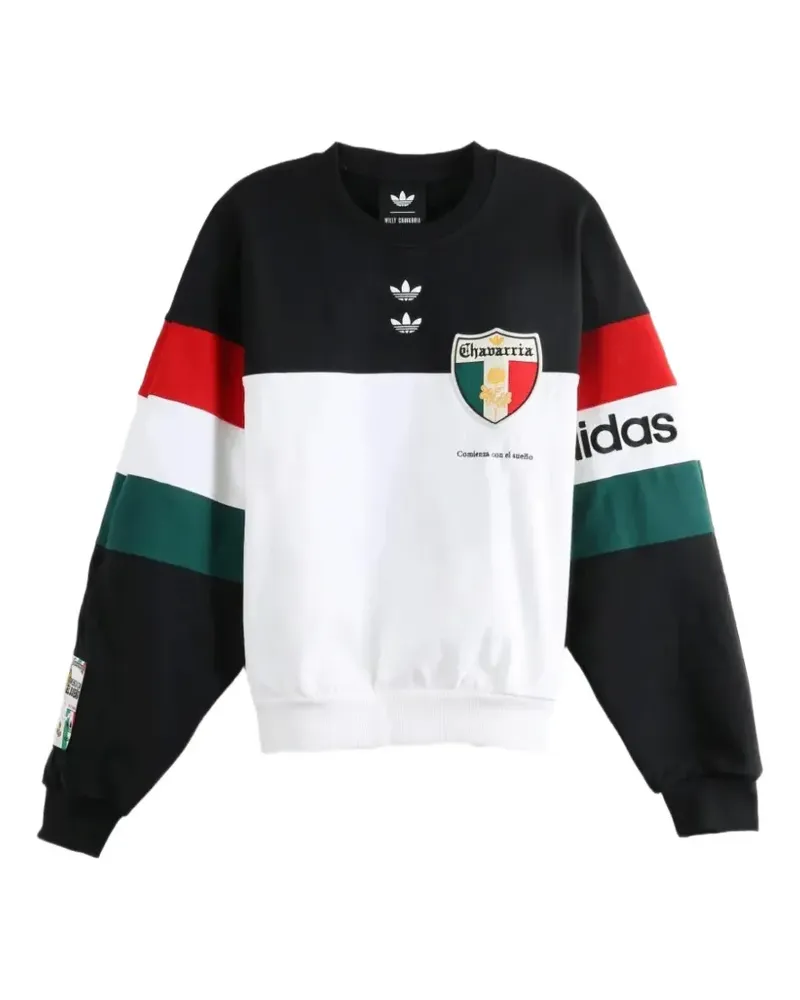 adidas x Willy Chavarria logo-print panelled sweatshirt - Schwarz Schwarz