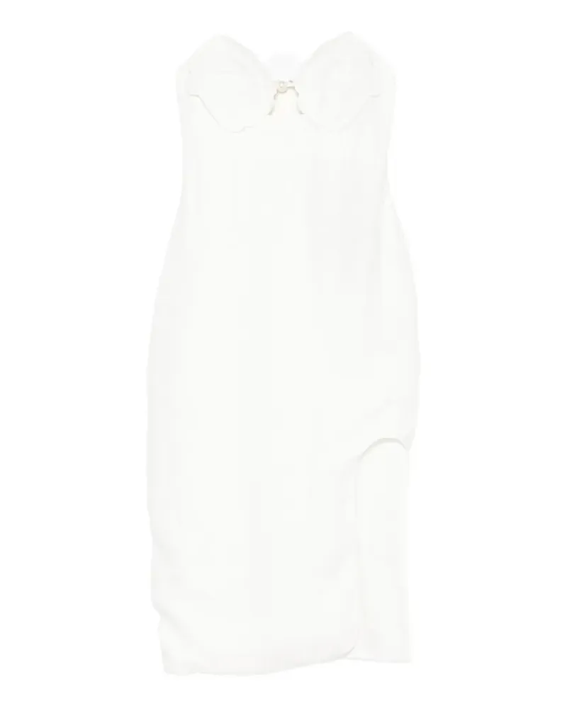 FARM Rio shell-appliqué pearl-detail dress - Weiß Weiß