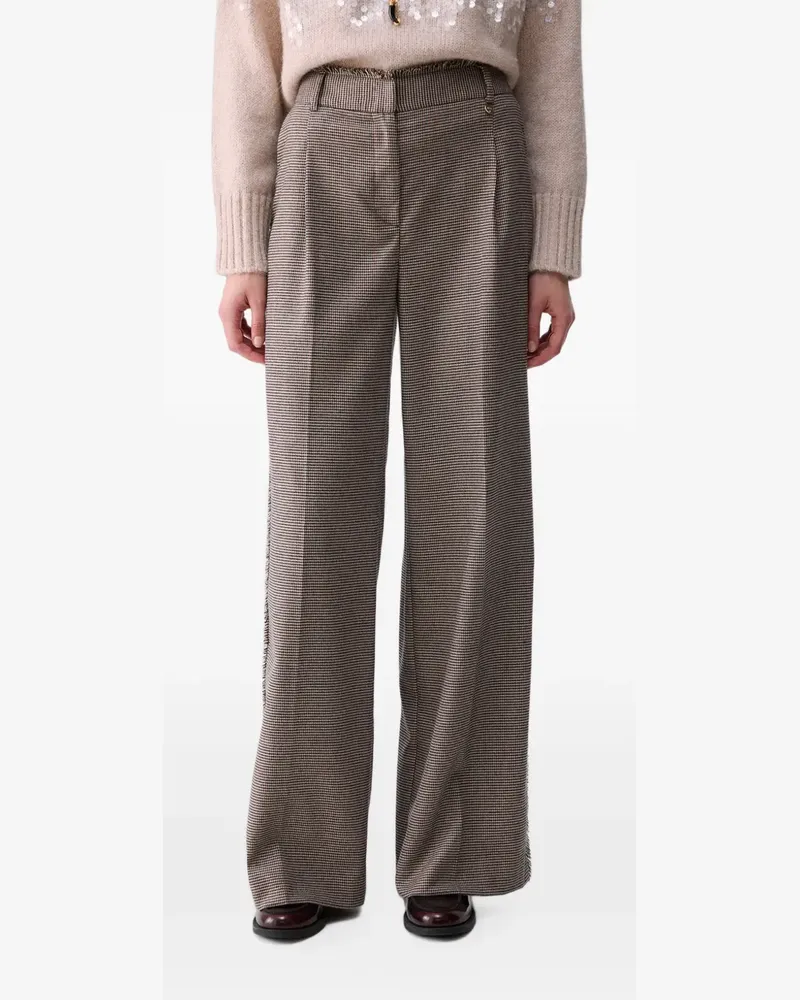 Liu Jo Hose mit Hahnentrittmuster - Braun Braun