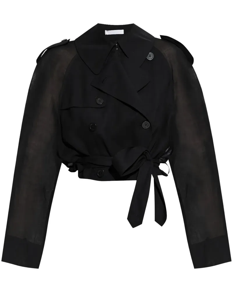 Helmut Lang Zweireihiger Cropped-Mantel - Schwarz Schwarz