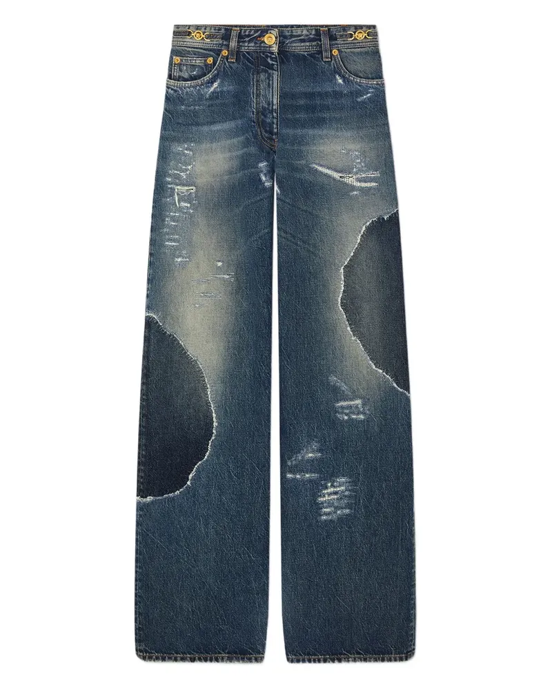 Versace Skinny-Jeans im Patchwork-Look - Blau Blau