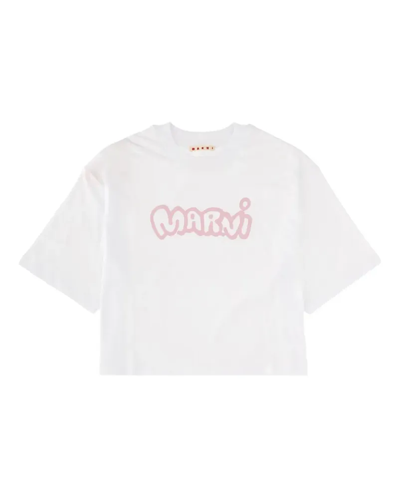 Marni T-Shirt mit Logo-Print - Weiß Weiß