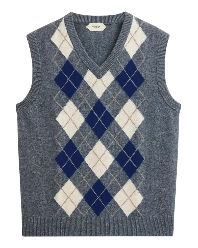 Pringle of Scotland Pullunder mit Argyle-Muster - Grau Grau