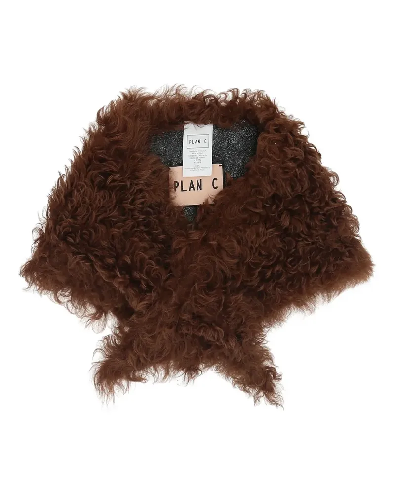 PLAN C shearling scarf - Braun Braun