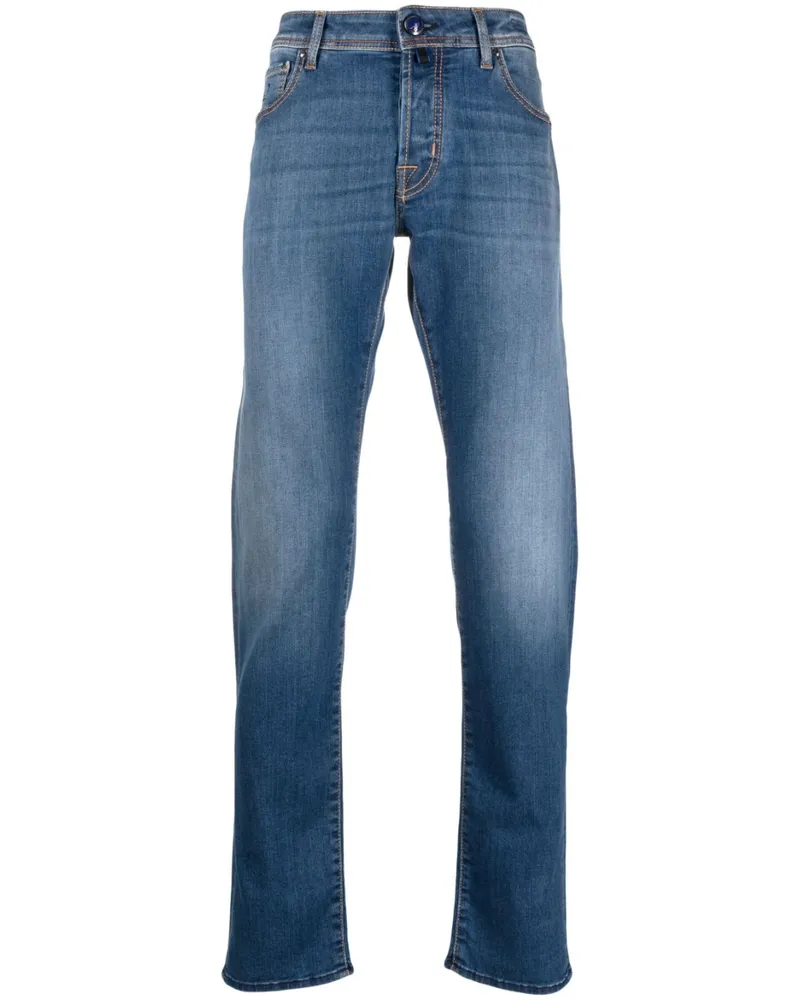Jacob Cohën Halbhohe Jeans mit Einstecktuch - Blau Blau