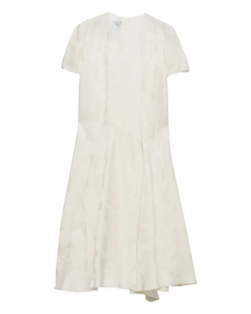 Prada Jacquard-Midikleid mit Blumenmuster - Nude Nude
