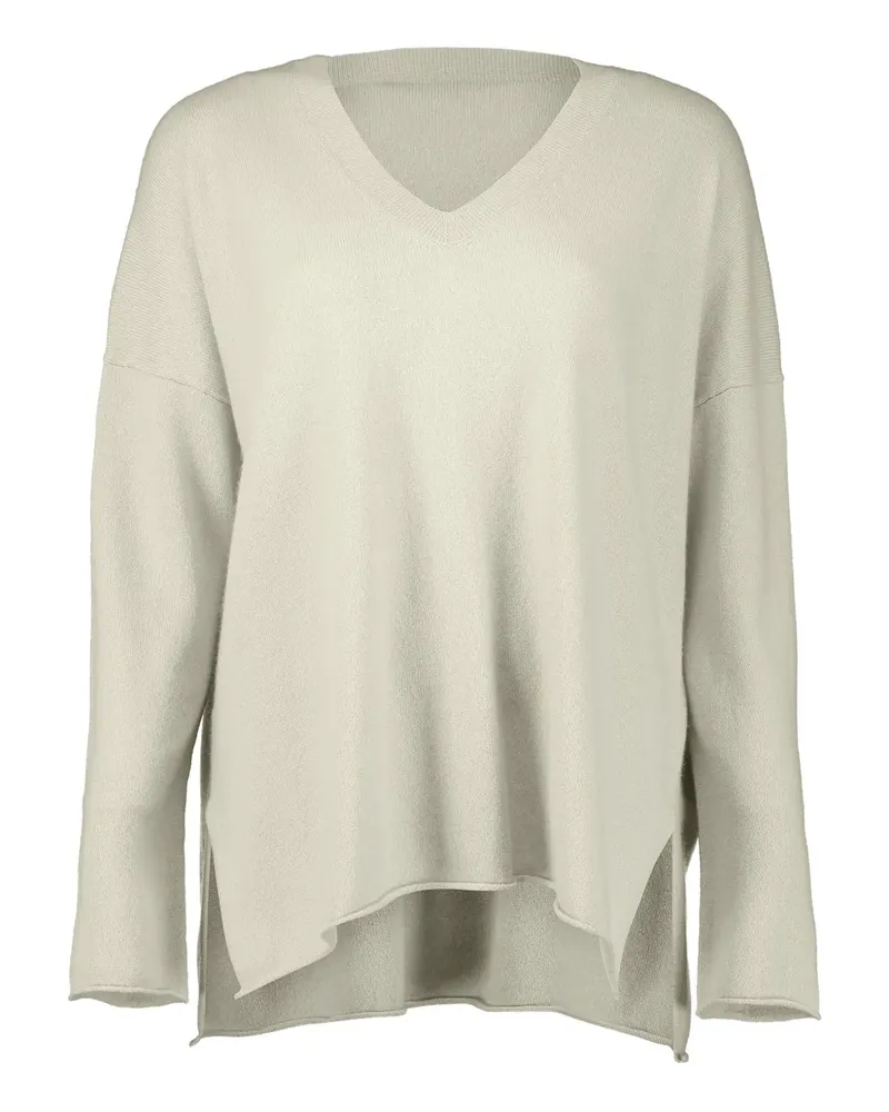ALLUDE v-neck side-split sweater - Nude Nude