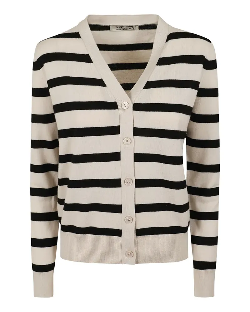 Max Mara Max Mara striped V-neck cardigan - Nude Nude