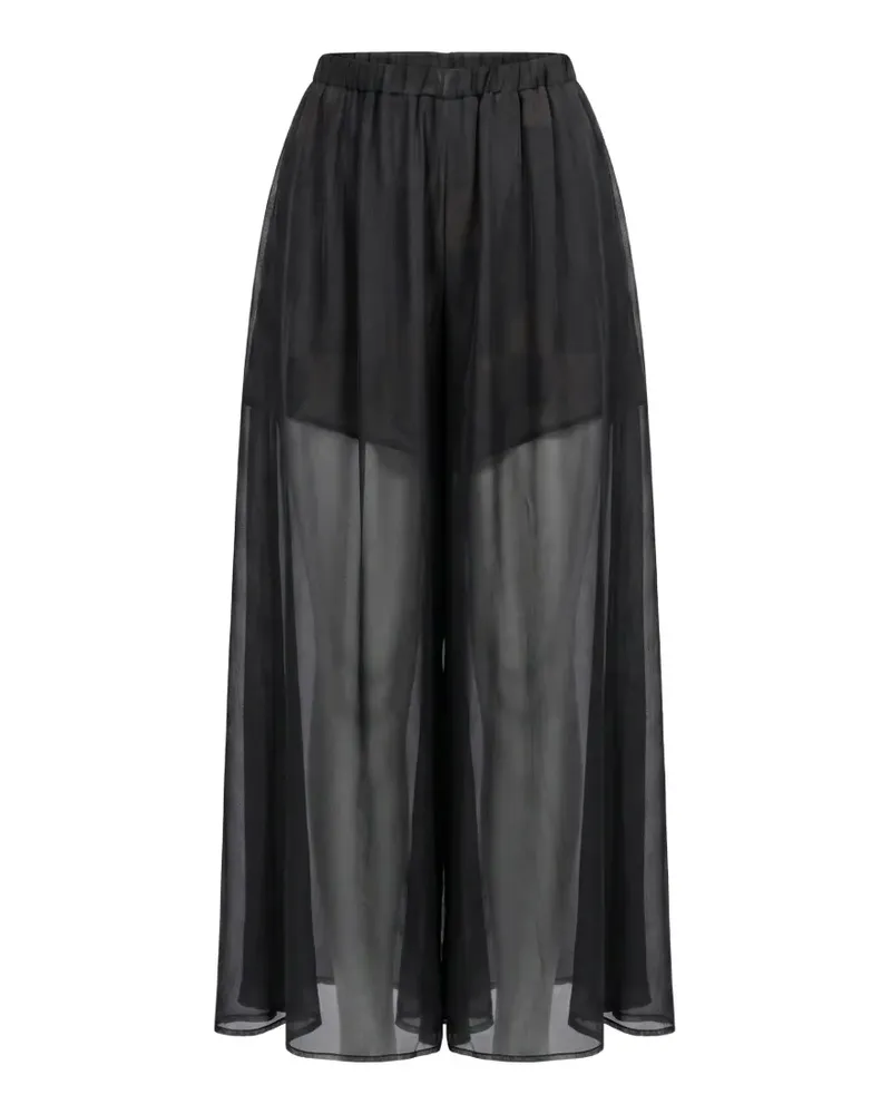 Masnada sheer palazzo pants - Schwarz Schwarz