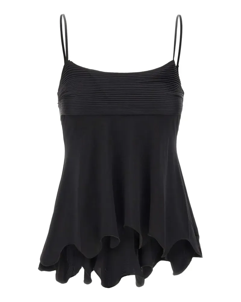 JACQUES pleated-lace top - Schwarz Schwarz