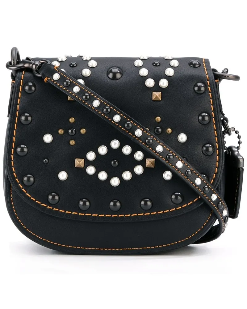 Coach Mini Schultertasche mit Nieten - Schwarz Schwarz
