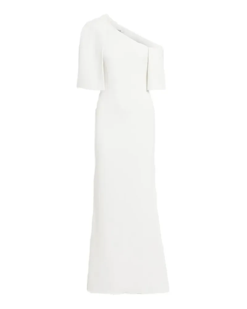 Badgley Mischka one-shoulder crepe gown - Weiß Weiß