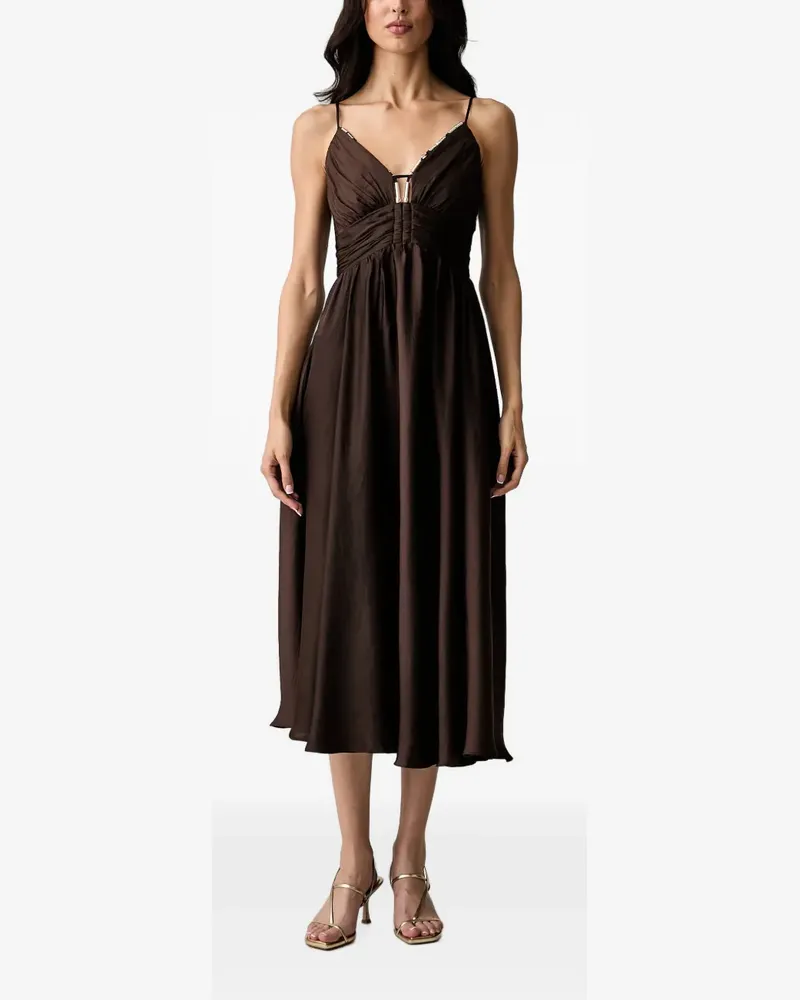 Morgan Verziertes Kleid mit Raffungen - Braun Braun