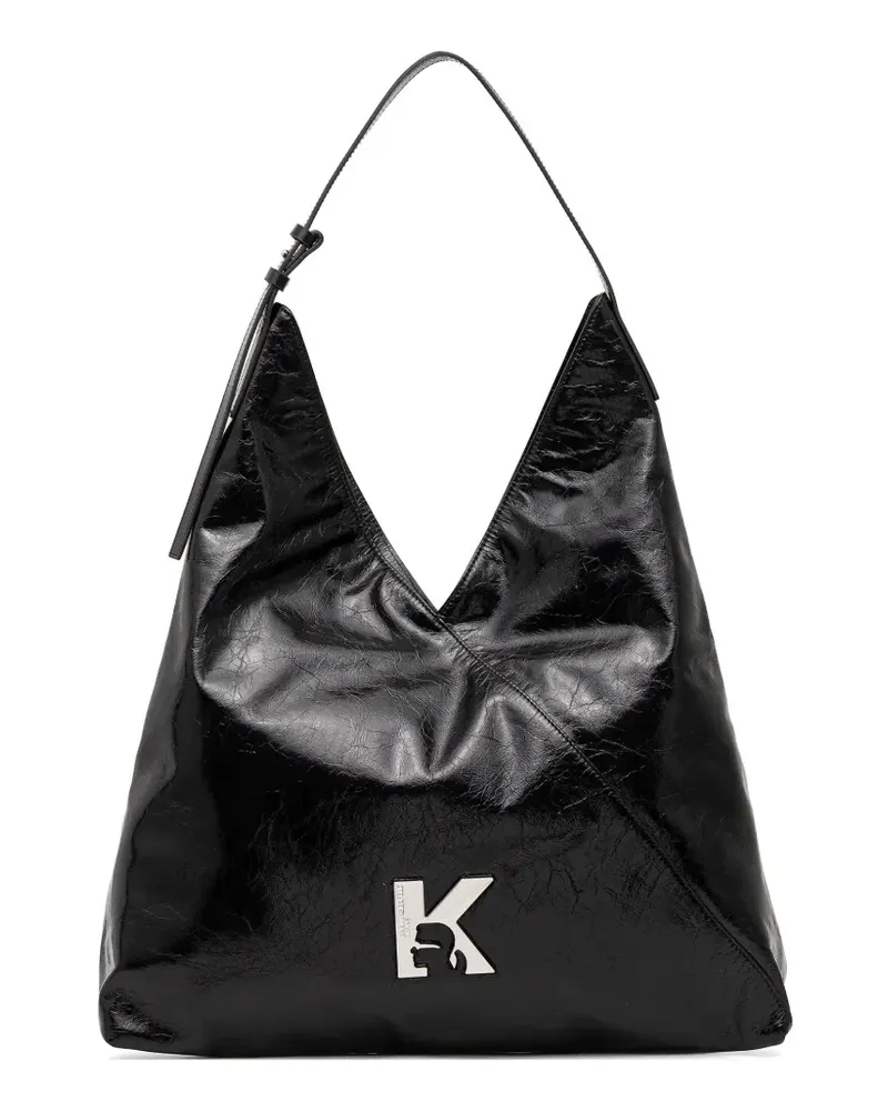 Karl Lagerfeld logo-plaque shoulder bag - Schwarz Schwarz