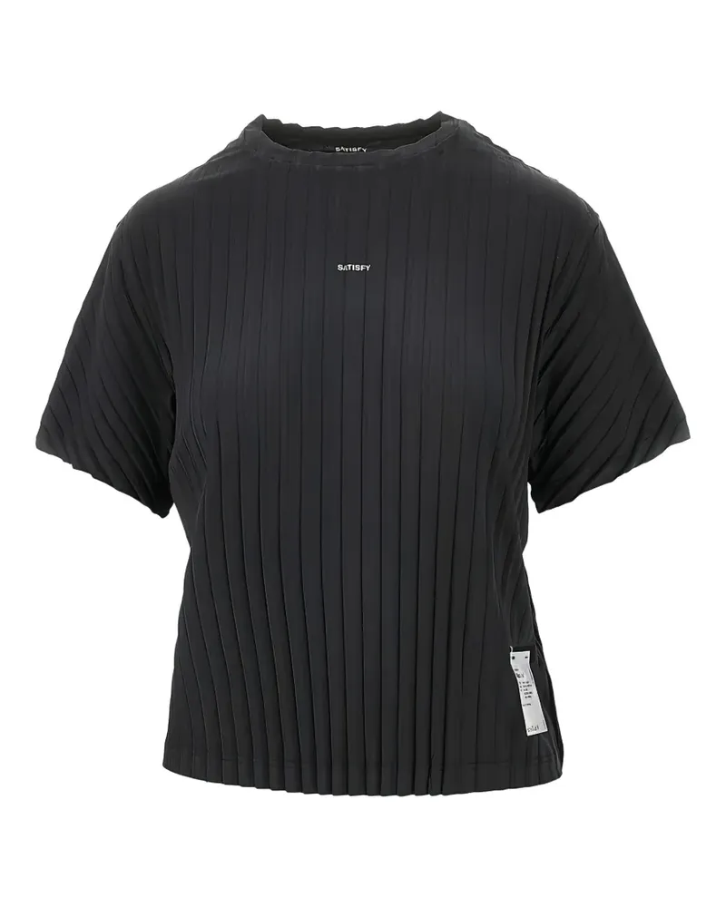 Satisfy pleated-effect T-shirt - Schwarz Schwarz