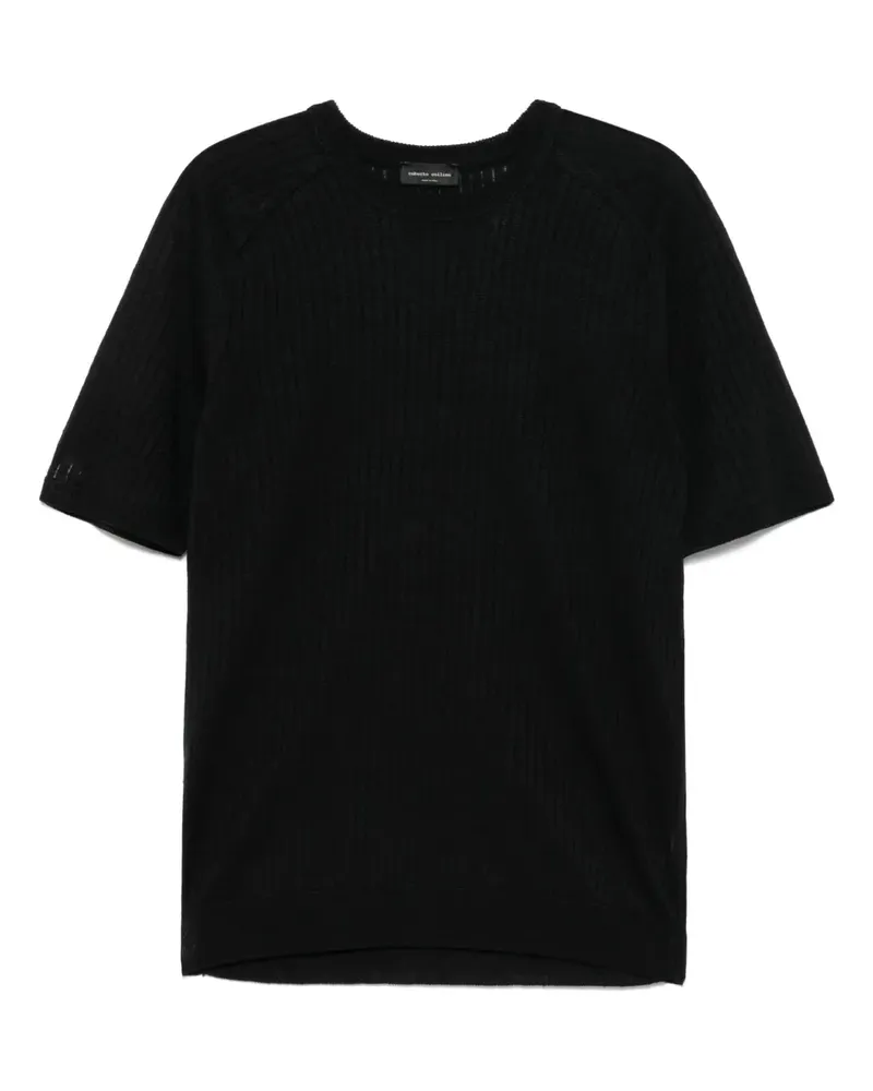 Roberto Collina T-Shirt aus Leinen - Schwarz Schwarz