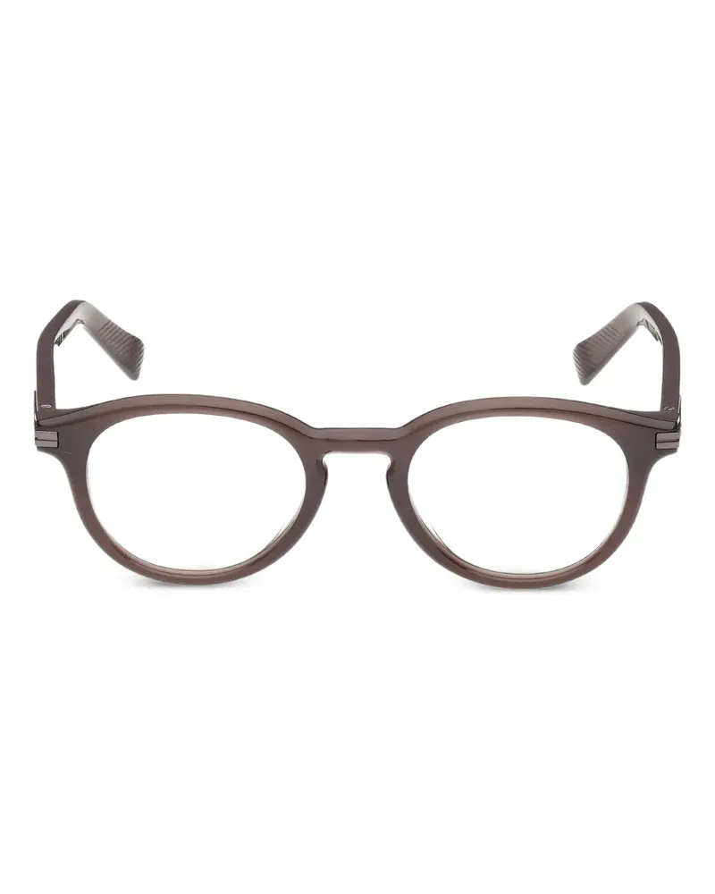 Ermenegildo Zegna Brille mit rundem Gestell - Braun Braun