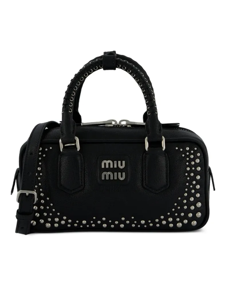 Miu Miu Arcadie Tasche mit Nieten - Schwarz Schwarz