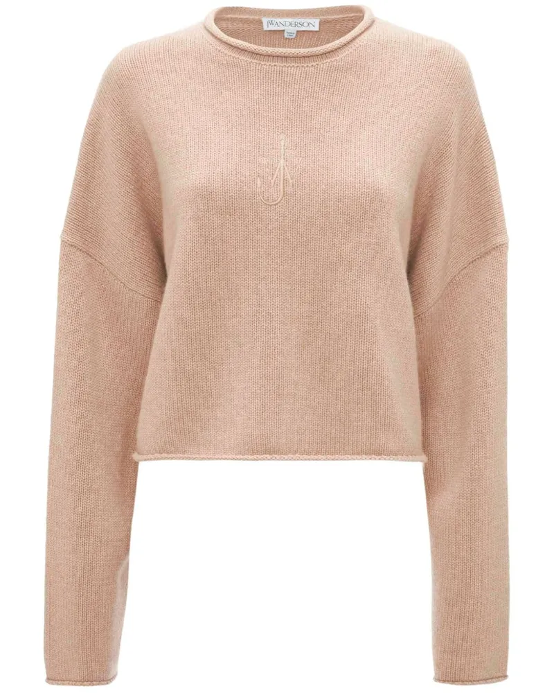 J.W.Anderson Cropped-Pullover mit Logo-Stickerei - Nude Nude