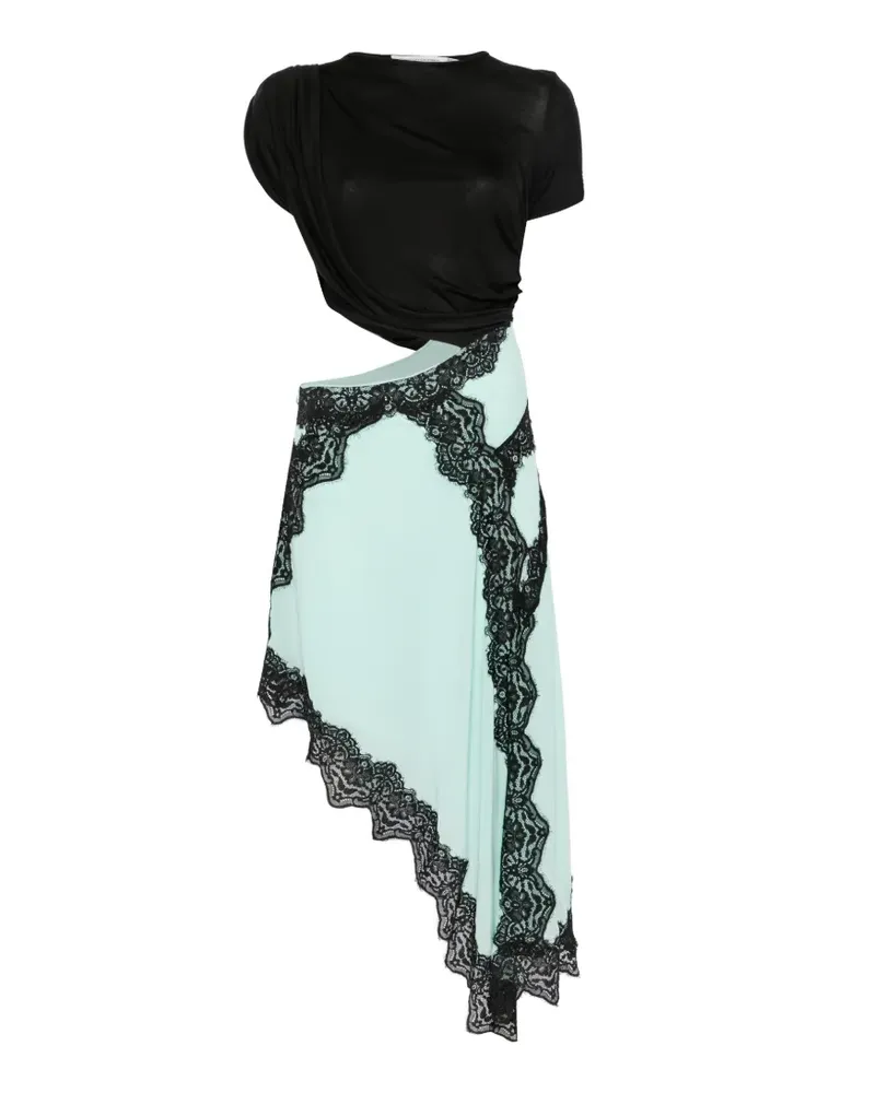 Christopher Esber Verve lace-trim asymmetric dress - Blau Blau