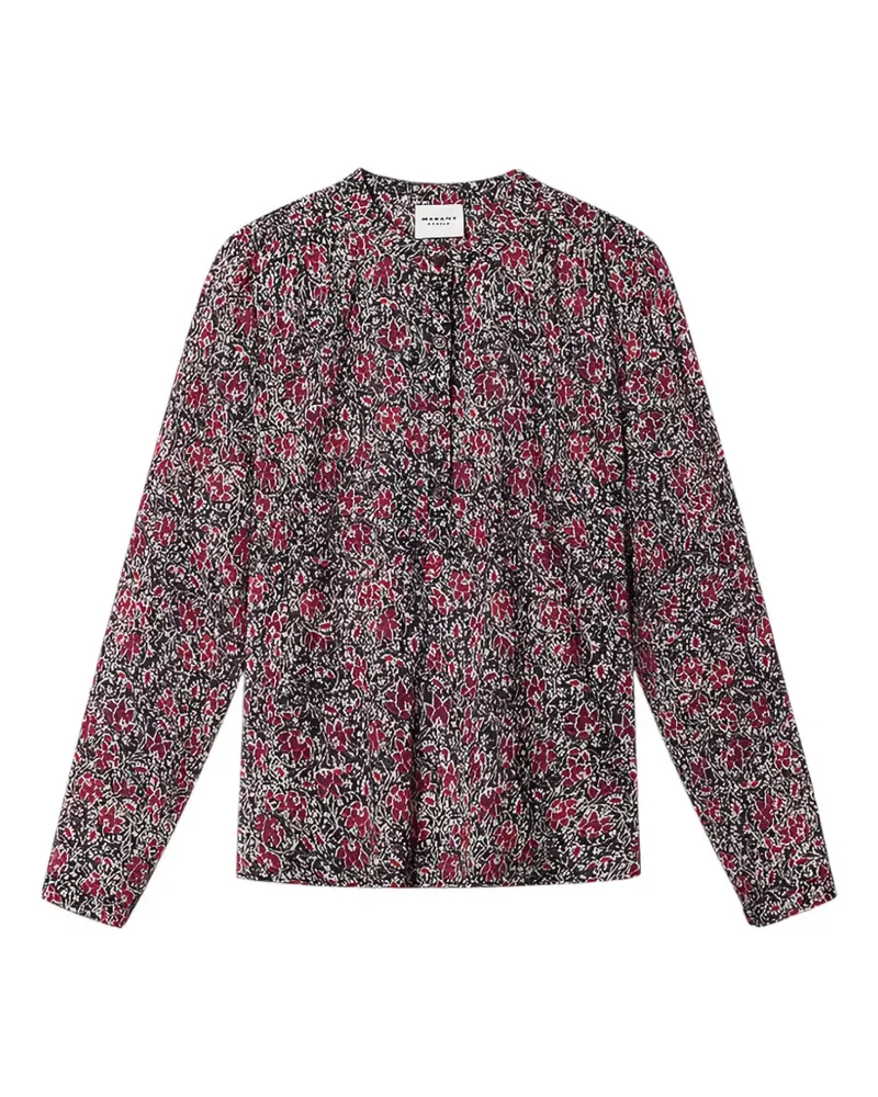 Isabel Marant floral-pattern long-sleeve blouse - Schwarz Schwarz