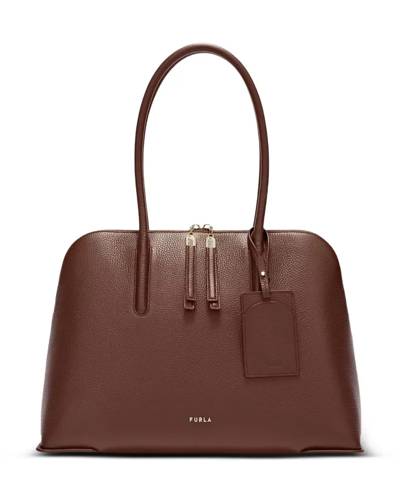 Furla L Atmosfera Dome leather shoulder bag - Braun Braun