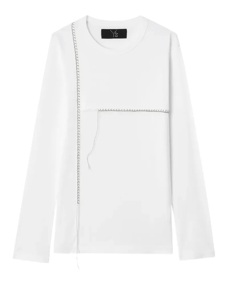 Yohji Yamamoto T-Shirt mit Ziernähten - Weiß Weiß