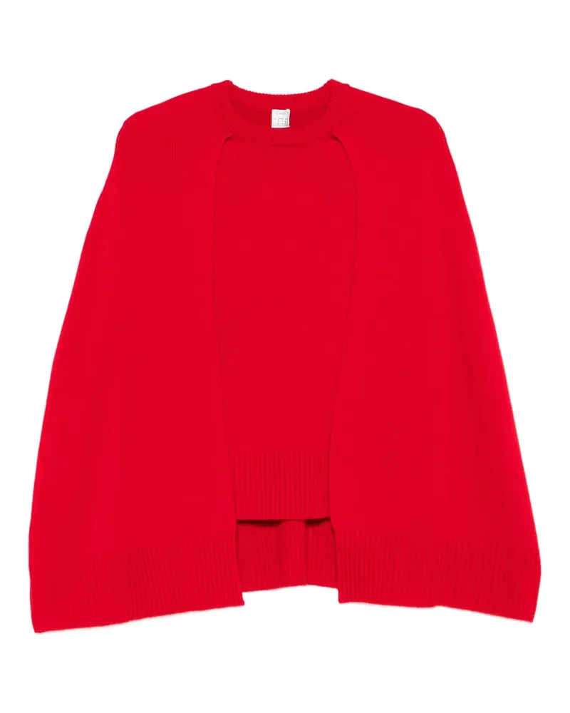 Totême cape-detail round-neck sweater - Rot Rot