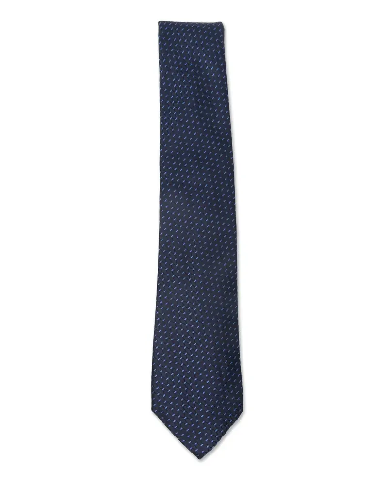 Canali Gemusterte Krawatte - Blau Blau