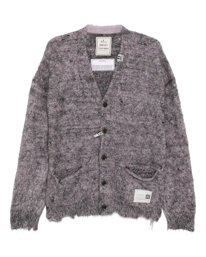 MIHARAYASUHIRO Cardigan mit Logo-Patch - Violett Violett
