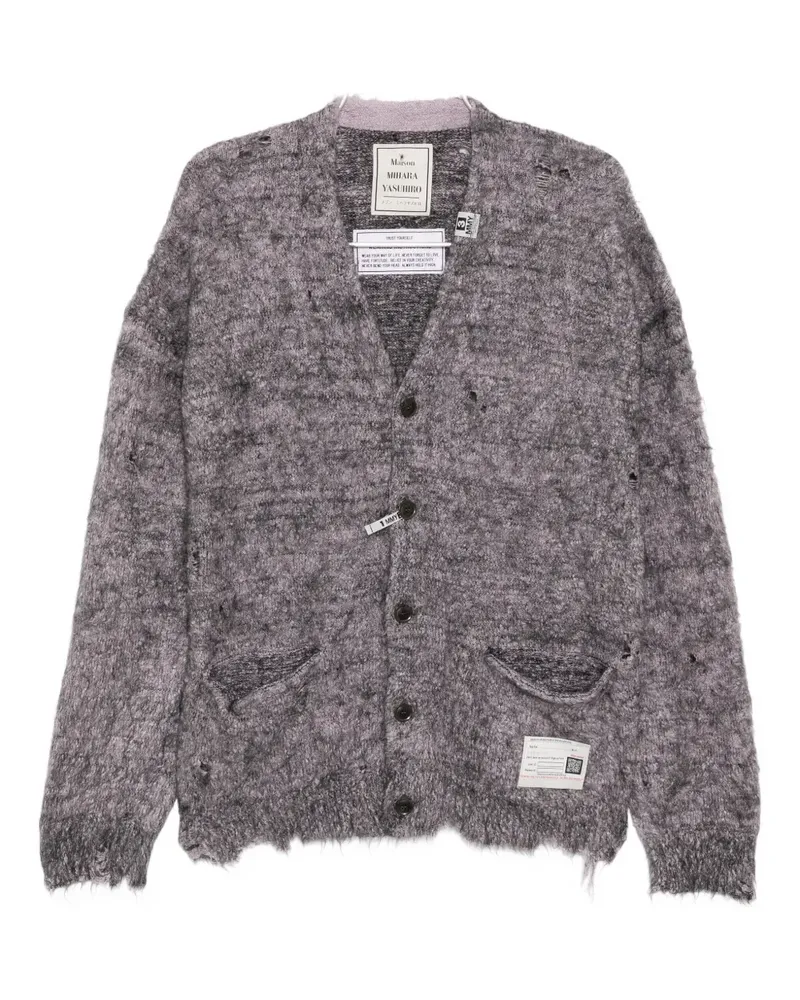 MIHARAYASUHIRO logo-patch cardigan - Violett Violett