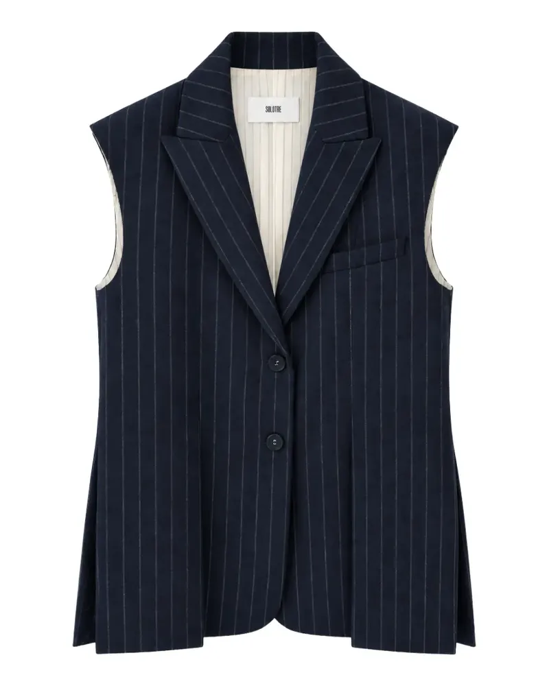SOLOTRE pinstripe-pattern sleeveless waistcoat - Blau Blau