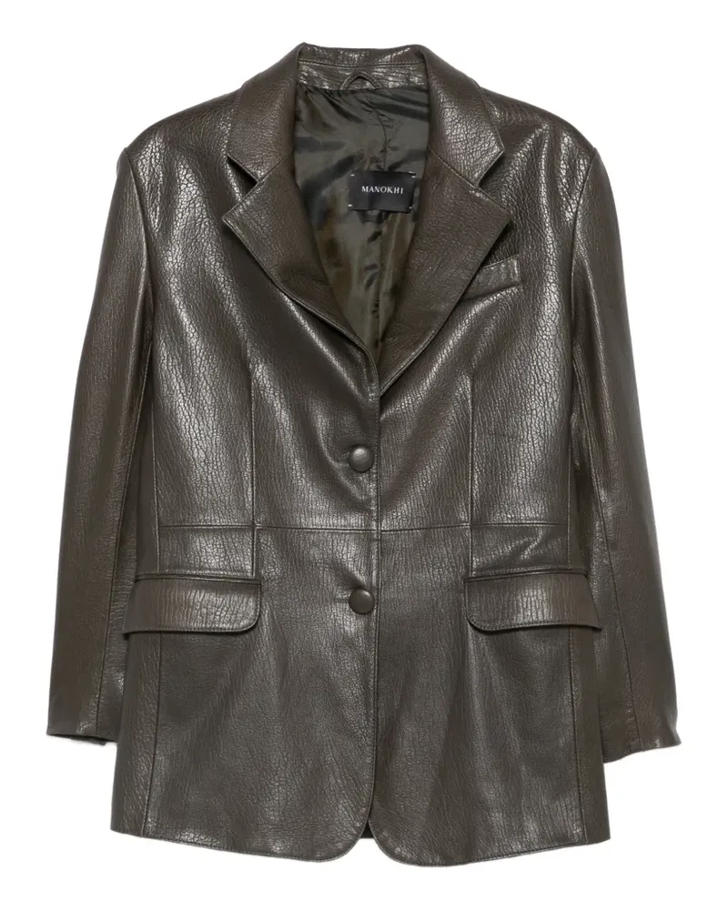 Manokhi textured-finish leather jacket - Grün Grün