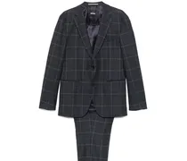 Karierter Anzug - Blau