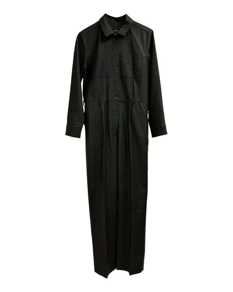 A.P.C. belted chest-pocket jumpsuit - Grau Grau