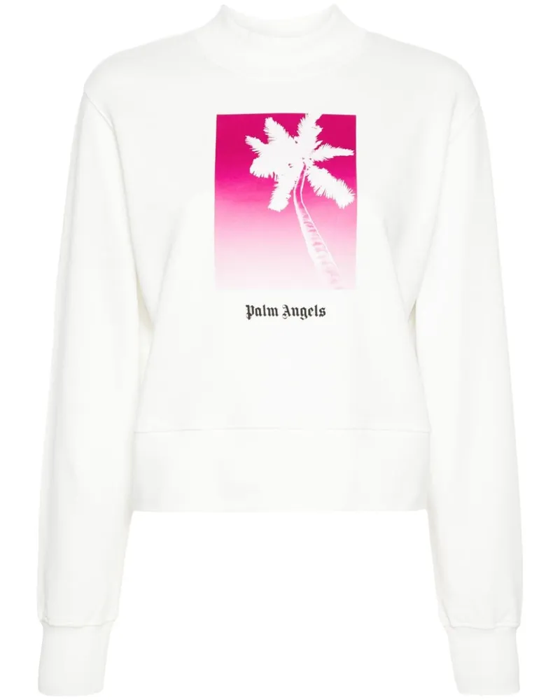 Palm Angels Sweatshirt mit Palmen-Print - Weiß Weiß