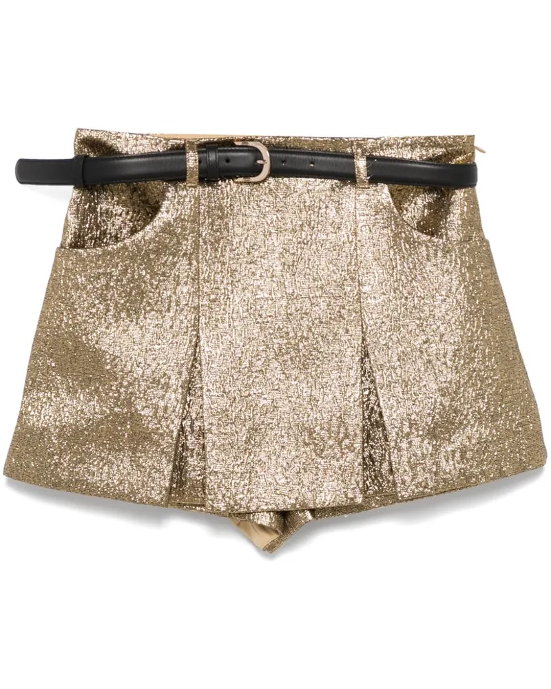 Self-Portrait Hosenrock aus Metallic-Jacquard - Gold Gold