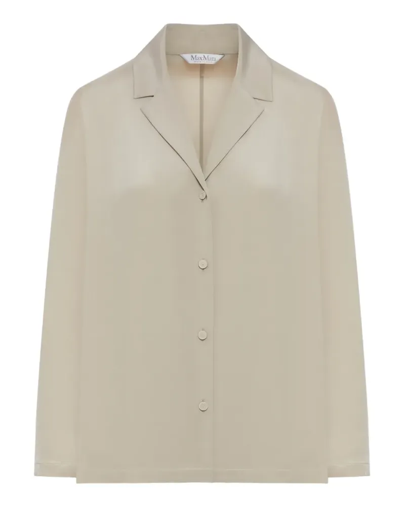 Max Mara Langärmeliges Hemd mit Bowlingkragen - Nude Nude