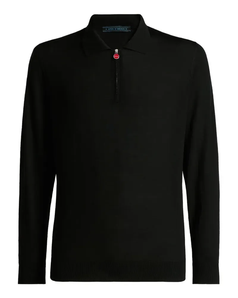 Kiton Poloshirt mit Reißverschluss - Schwarz Schwarz