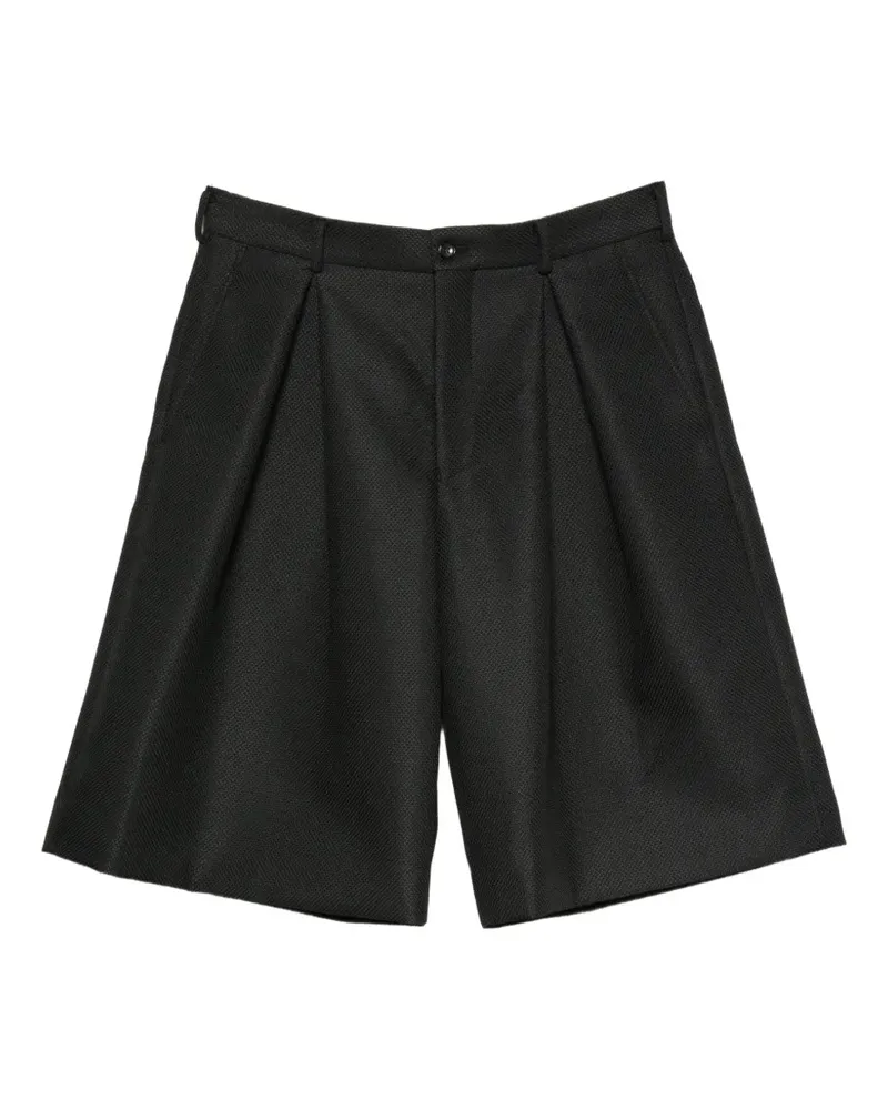 Comme des Garçons pleated textured shorts - Schwarz Schwarz