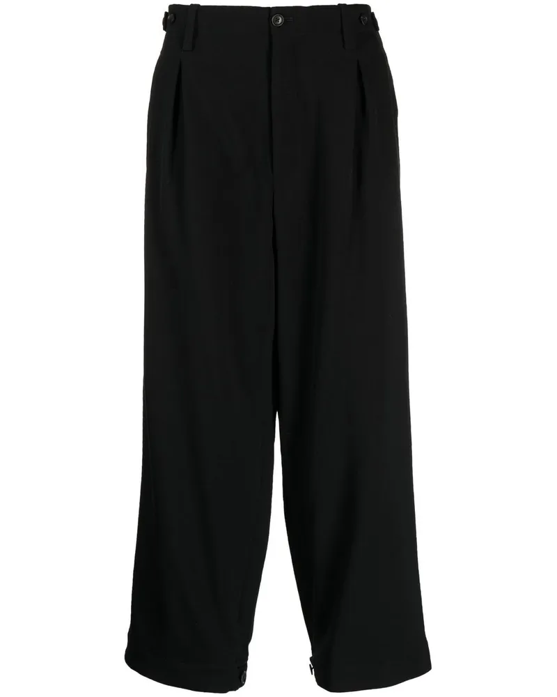 Yohji Yamamoto Klassische Bundfaltenhose Schwarz