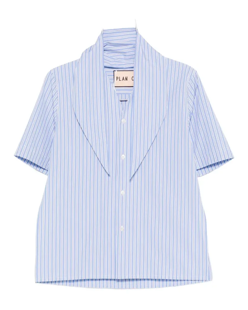 PLAN C striped shirt - Blau Blau