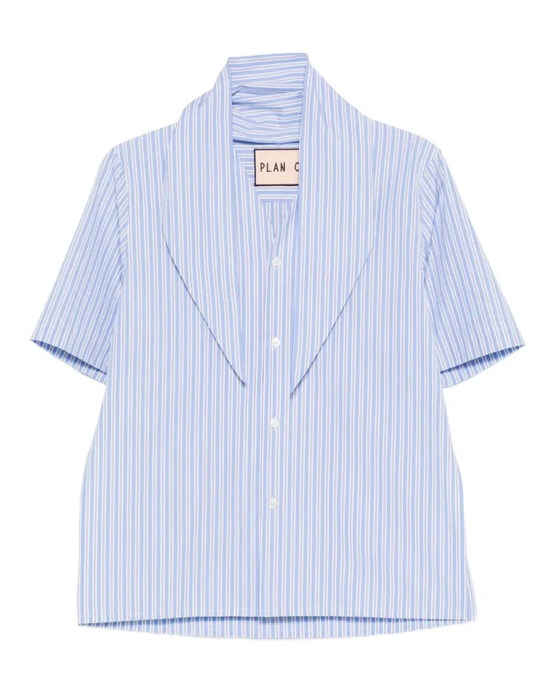 PLAN C striped shirt - Blau Blau