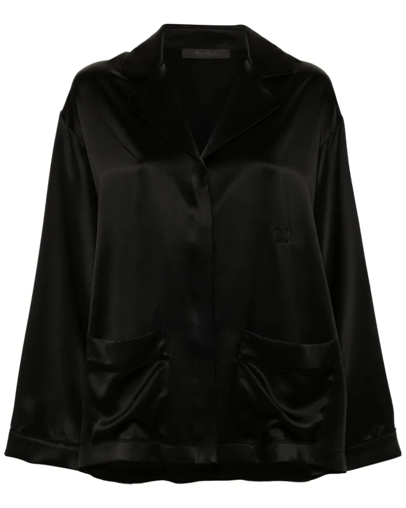 Max Mara Vasaio Hemd mit V-Ausschnitt - Schwarz Schwarz