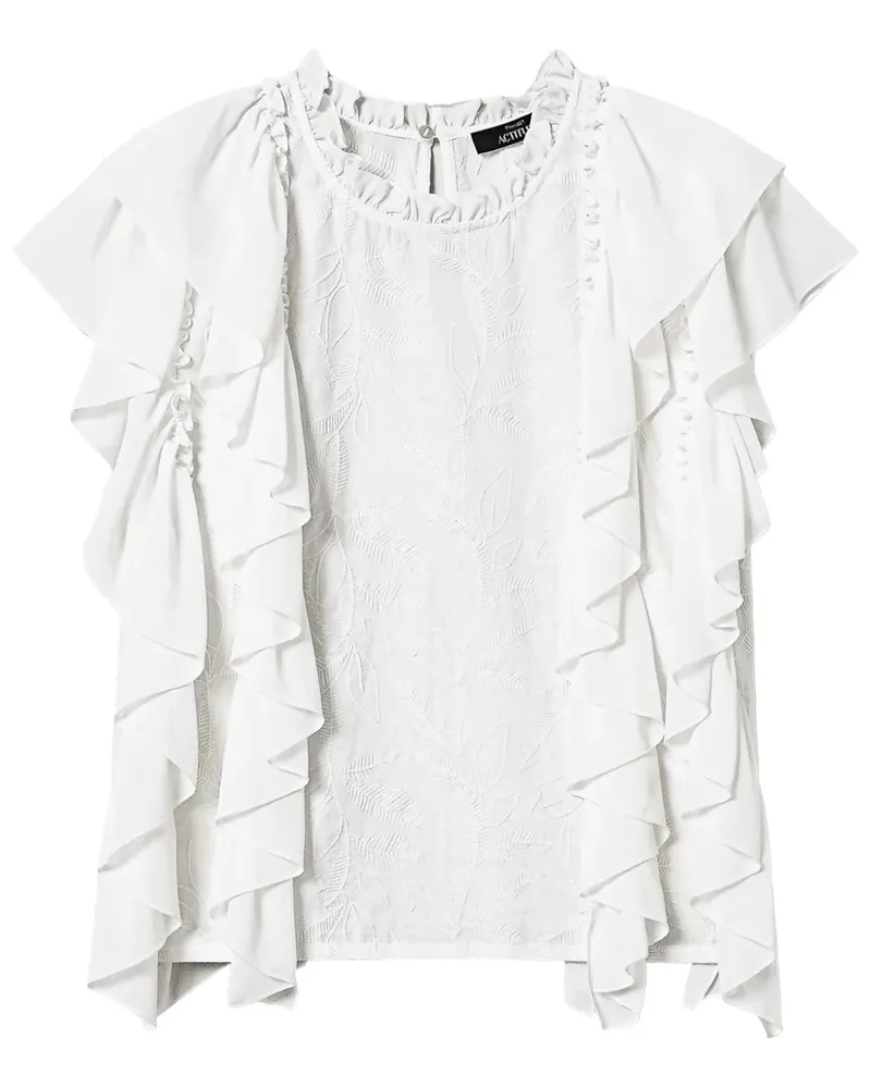 Twin-Set Gerüschte Bluse mit Stickerei - Nude Nude
