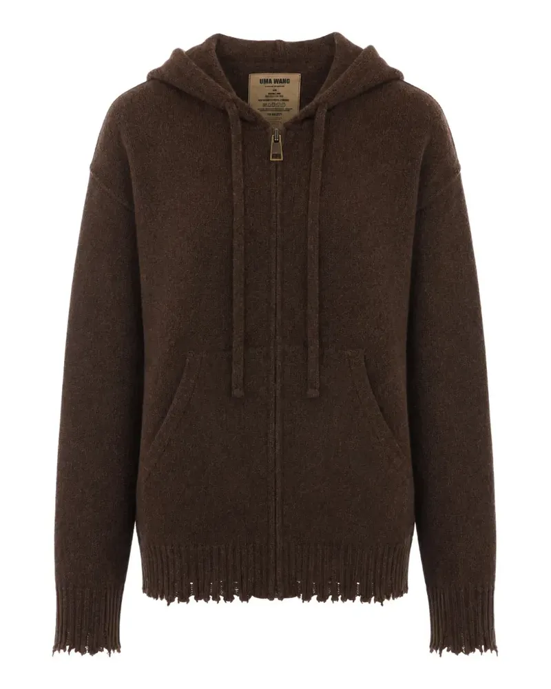 Uma Wang distressed zip-up hoodie - Braun Braun