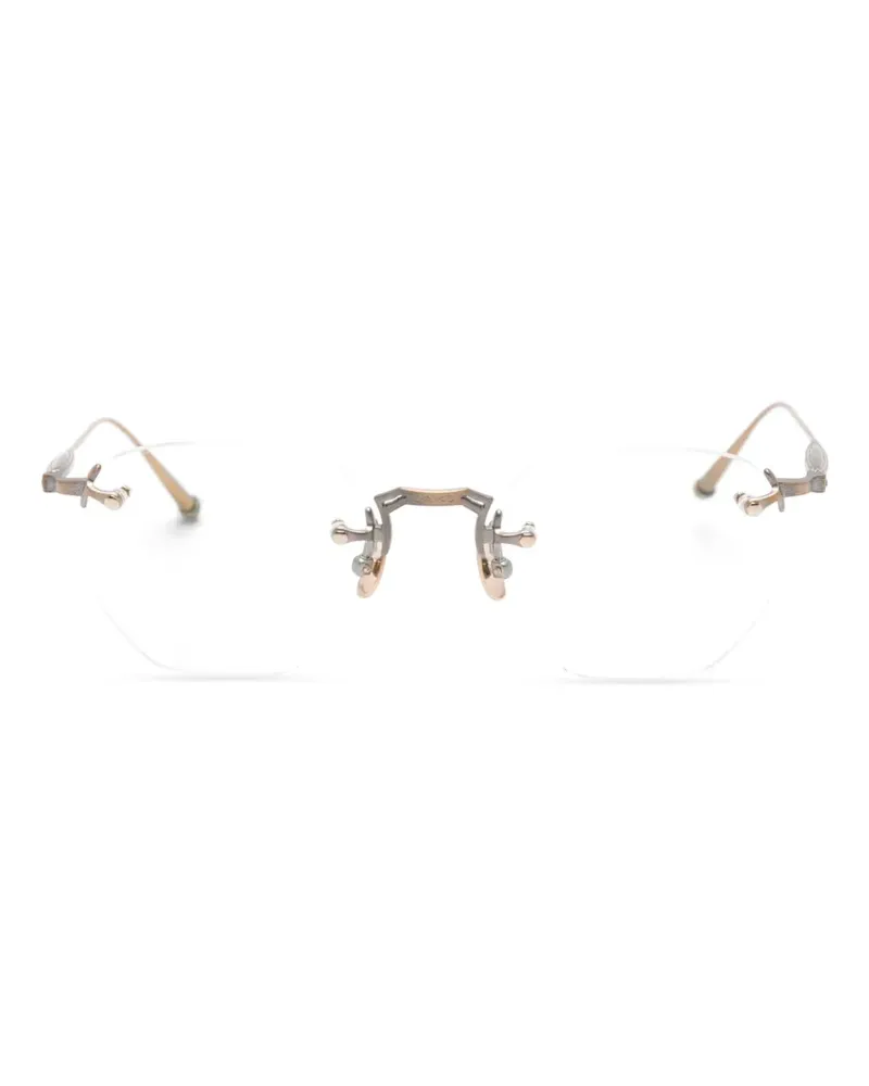 MATSUDA Rahmenlose Brille mit ovalem Gestell - Gold Gold