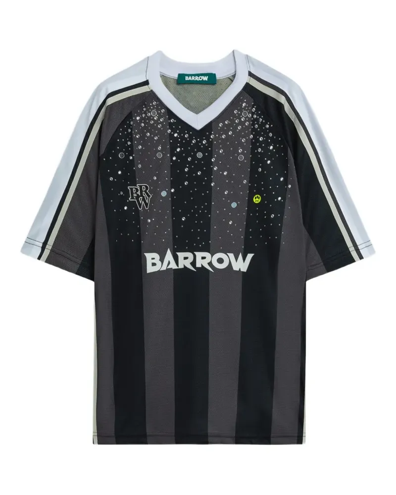 BARROW Verziertes T-Shirt mit Streifen - Schwarz Schwarz