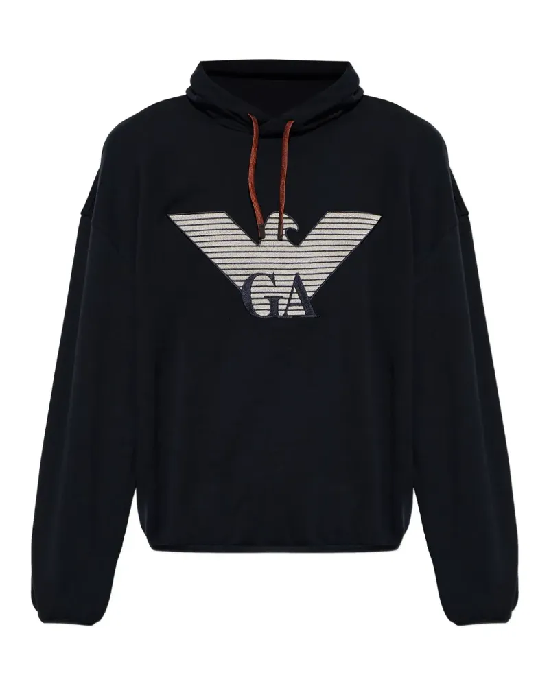 Emporio Armani Hoodie mit Logo-Stickerei - Blau Blau